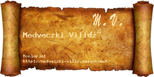 Medveczki Villő névjegykártya